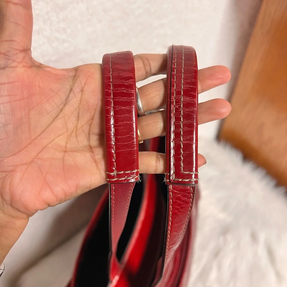 Coach Glossy Red diaper Baby Bag
